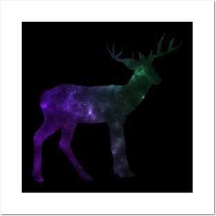 Space Silhouette Deer Posters and Art